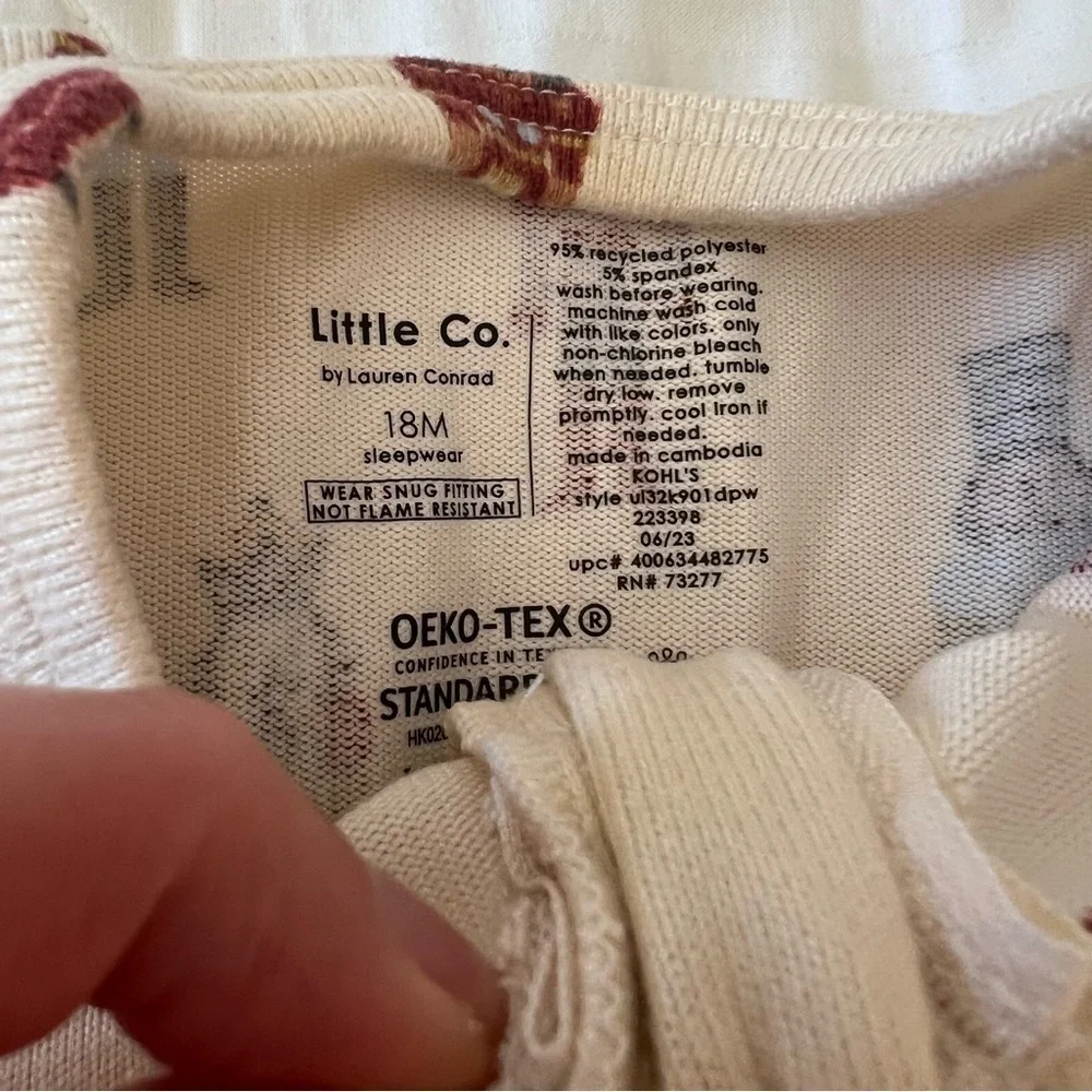 Set of Two Little Co by Lauren Conrad Holiday Zip Up Footie Pajama Size 18 Month